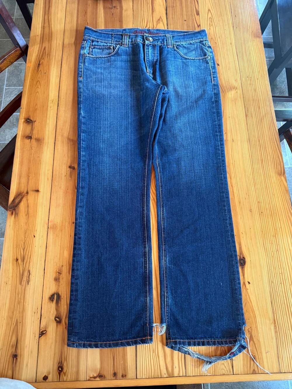 Affliction Jeans Size 34 Blue Denim Embroidered Pockets